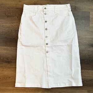 BANANA REPUBLIC Denim Pencil Midi Skirt - Color White - Size 12